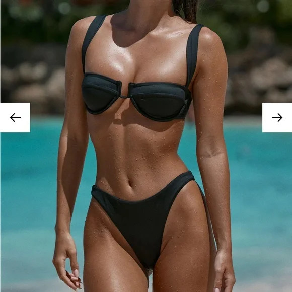 Monday Swimwear Black Cala Roja Size V top - Picture 2 of 3